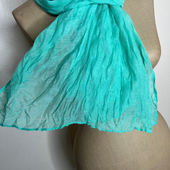 Teal Green Poly Scarf - Picture 4 of 8